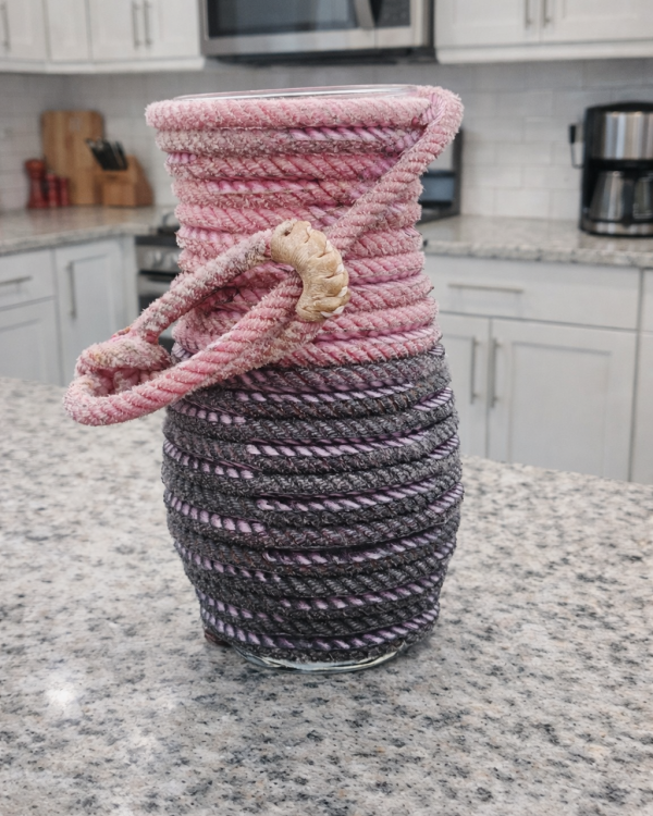 Western Lariat Rope Glass Vase